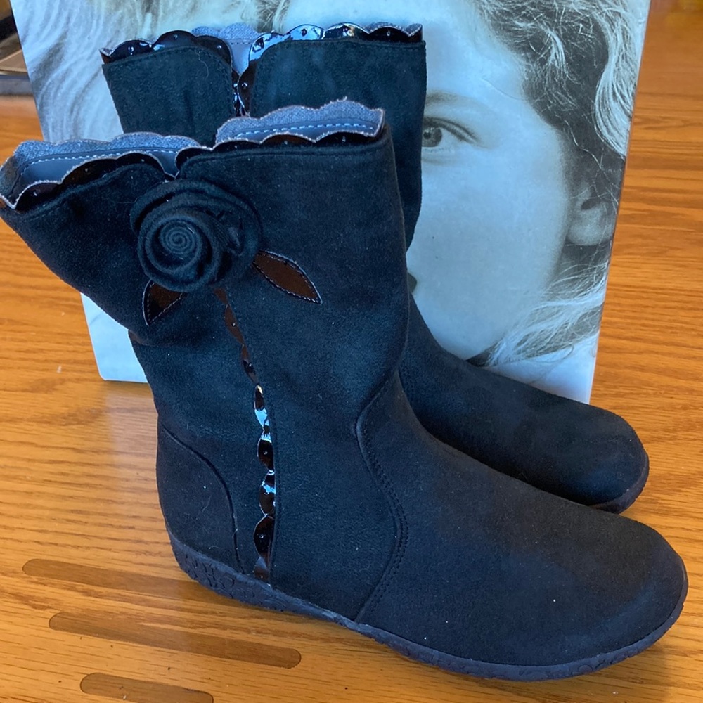 Nina Kids Size 12M Micro/Pat Leather Boots Brand New